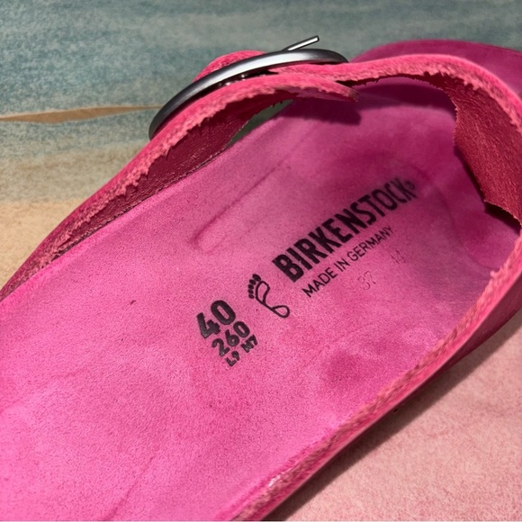 Birkenstock Gizeh Big Buckle Fuchsia Tulip Nubuck women’s size 9 - Picture 9 of 11